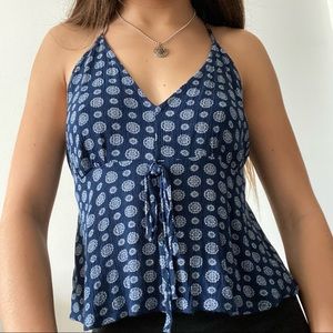 Flowy indigo “hippie” beach tank